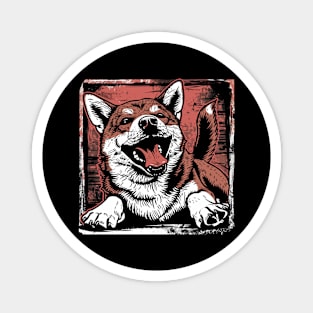 Retro Art Shiba Inu Dog Lover Magnet